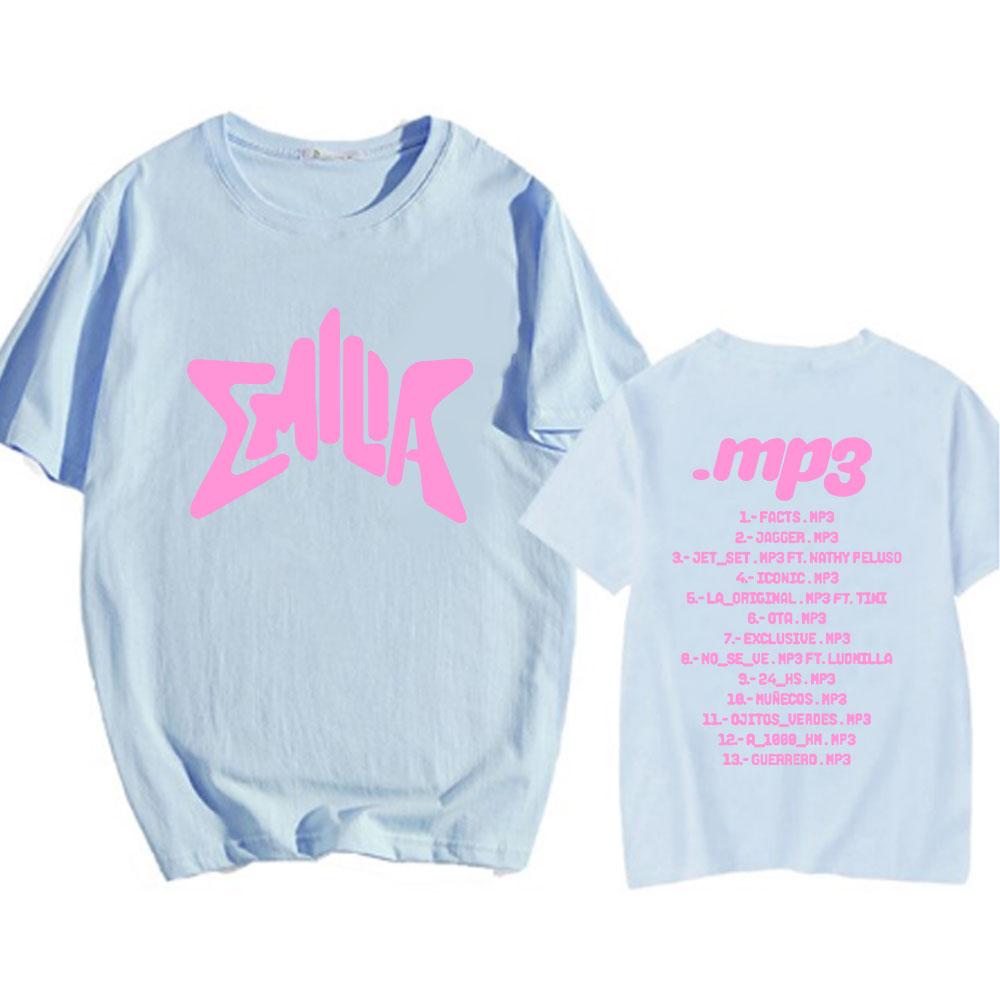 Emilia Mernes MP3 Graphic T-shirt Summer O-neck Short Sleeve Tee-shirt Cotton Soft Hip Hop Streetwear Camiseta Printing Tees Top