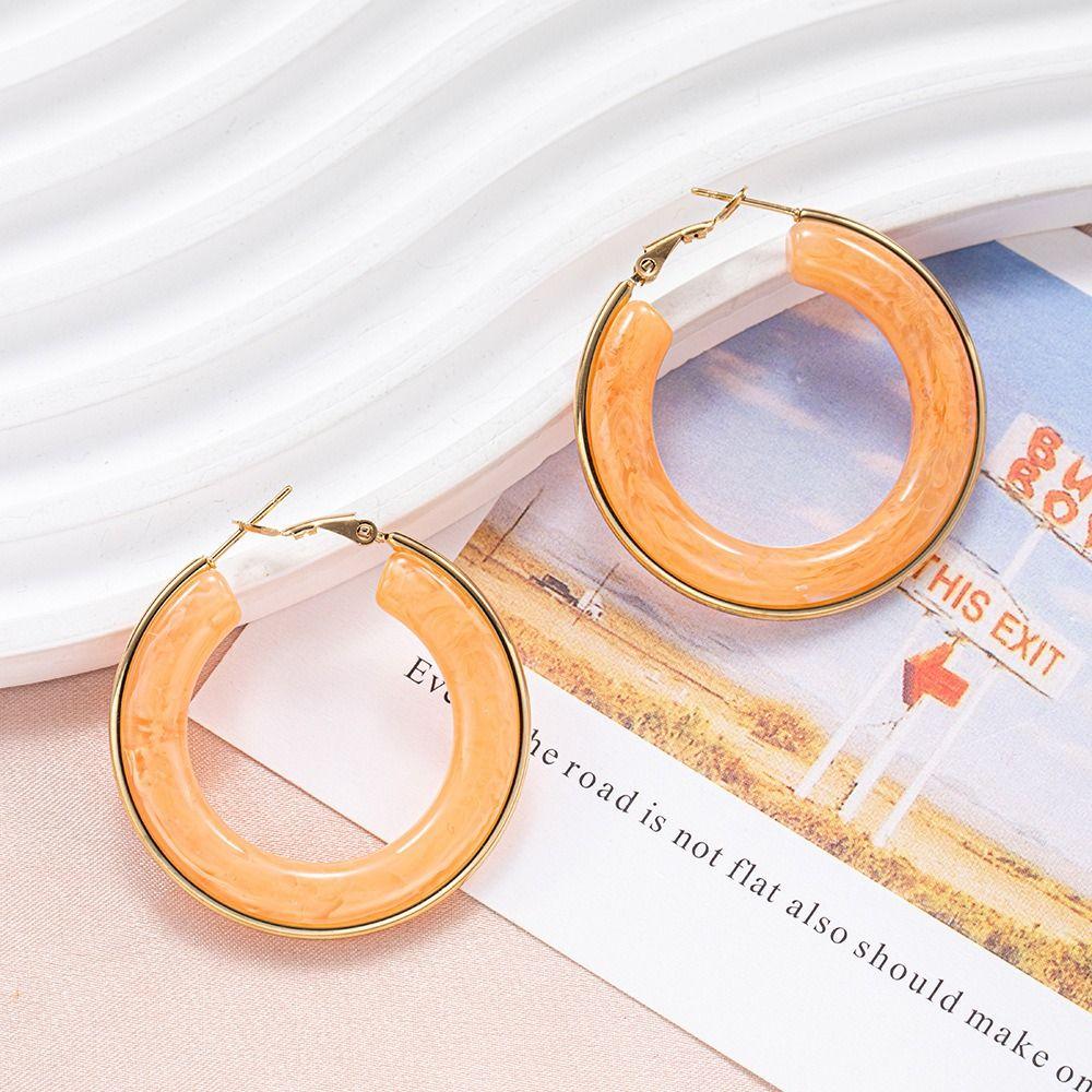 Advanced Sense Hoop Ear Buckle Exaggeration Ear Needle Dangle Earrings Hoop Earrings  Gifts