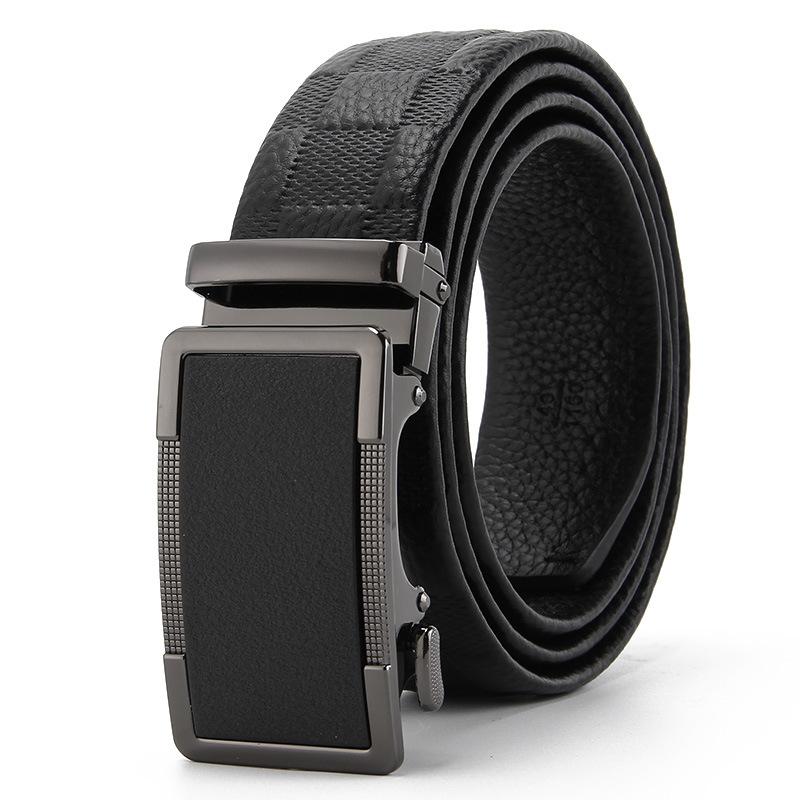 Mattierte Automatikschnalle Kanten Kopfschicht Rindsleder Gürtel High-End Business Casual Herren Trendgürtel