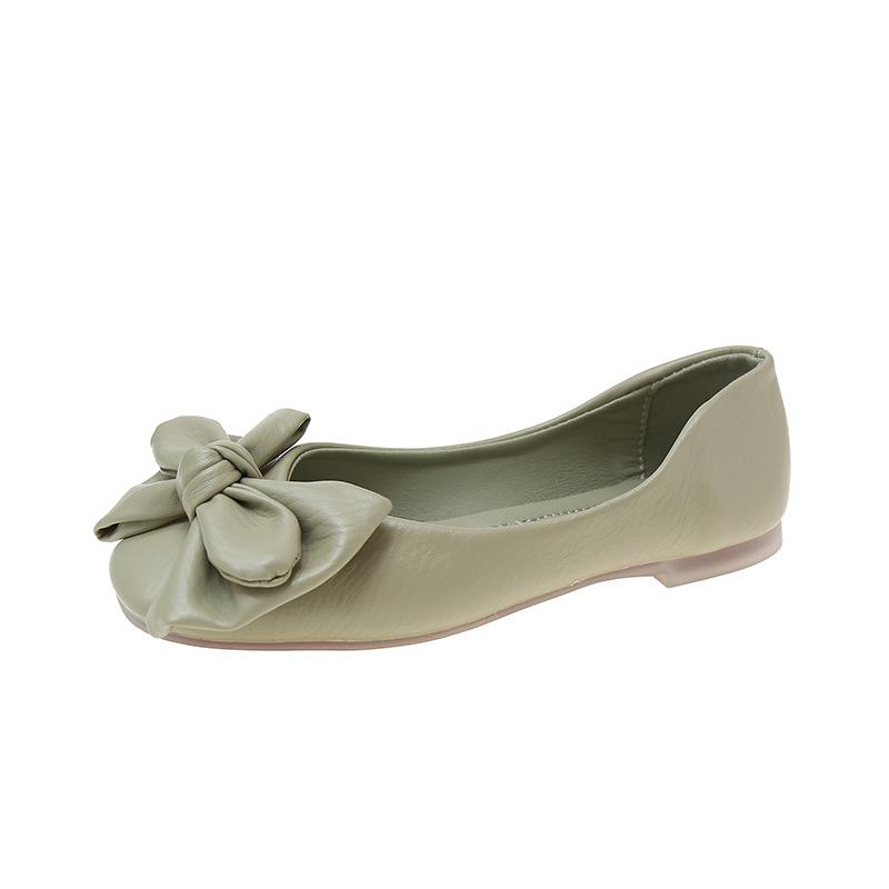 

Xiaoxiangfeng round head single shoes women s summer 2025 new shallow mouth foot cover gentle bow Doudou shoes ladyshoes 40