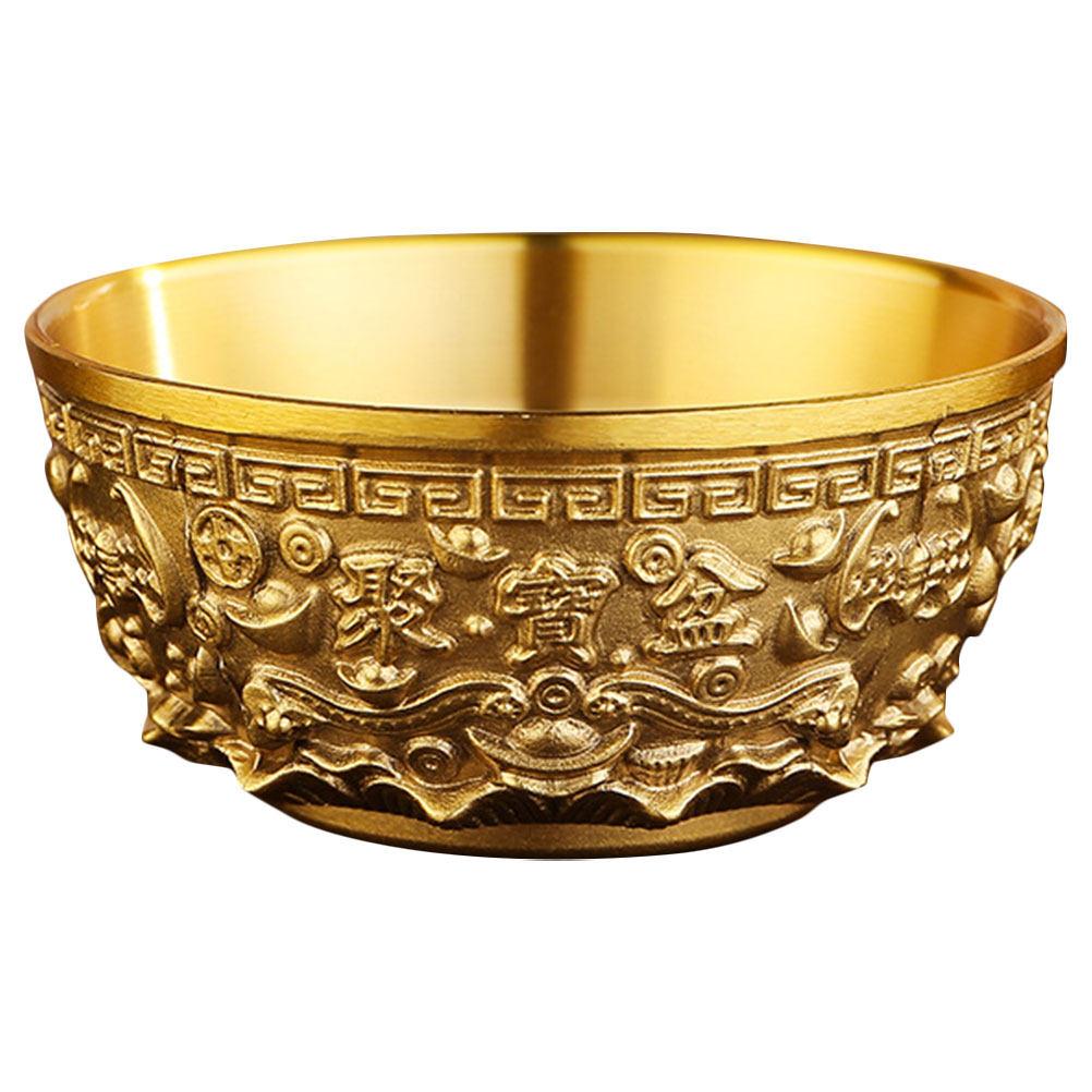 Brass Treasure Basin Bright Color Fortune Bowl Offering Bowl Home Decor Office Desktop Brass Decorative Treasure Basin