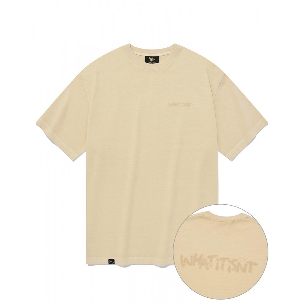 

WHATITISNT WT Graphic Short Sleeve TShirt Cream