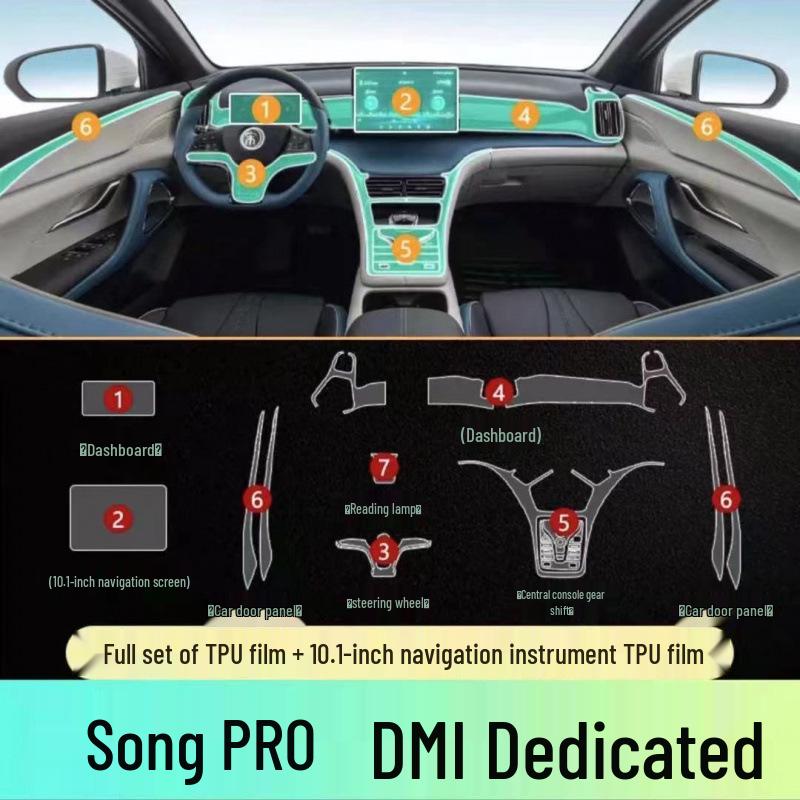 22-24 BYD Song Pro-DMI Screen Protector & Gear Shift Film Decor Sticker