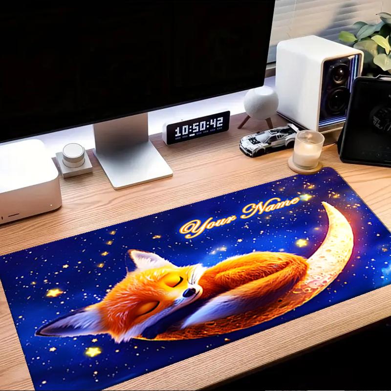 1PC Custom Name "Fox Dreams Stars" Mouse pad, keyboard and mouse desk pad, for computer notebook Birthday Gift For Any Room Or Office