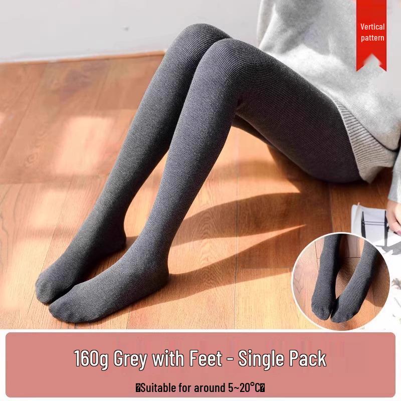 

Women s Plus Size Gray Velvet Leggings - Thick, Footed Tights for Spring & Autumn 2025 One size (80-110 lbs)