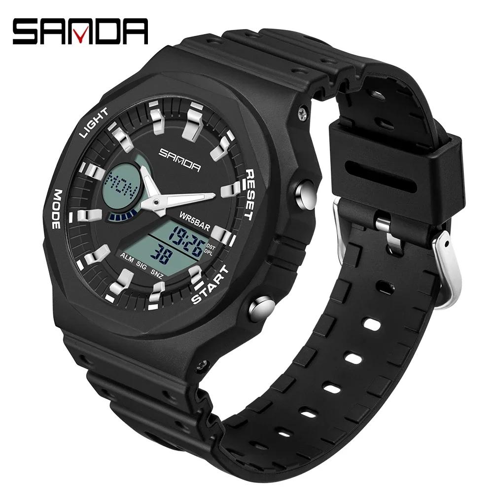 SANDA 6016 Watches Military Waterproof Date Electronic Watch Boy Girl Relogio Masculino Outdoor Sports Watches Men LED Digita