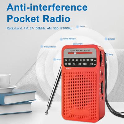 Portable AM/FM Radio with Speaker Clear Stereo Sound Battery Powered Handheld Radio with 3.5mm Headphone Jack