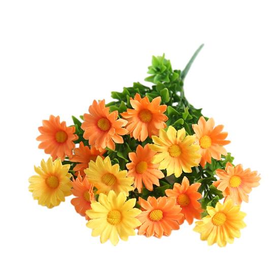 Artificial Flower with Green Leaves Realistic UV Resistant Fake Silk Flower Bouquet Indoor Outdoor Garden Patio Balcony Home Decoration