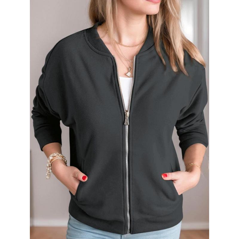 2025 Women's European & American Zip-Up Sport Jacket with Pockets