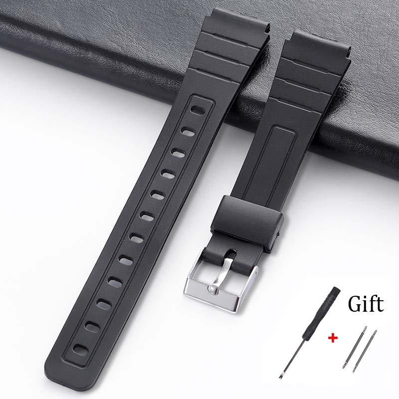 Silicone Watch Strap 12mm 14mm 16mm 18mm 20mm 22mm for Casio F91W F84 F105/108 W800H A158/168 AE1200/1300 SGW400 Universal Band