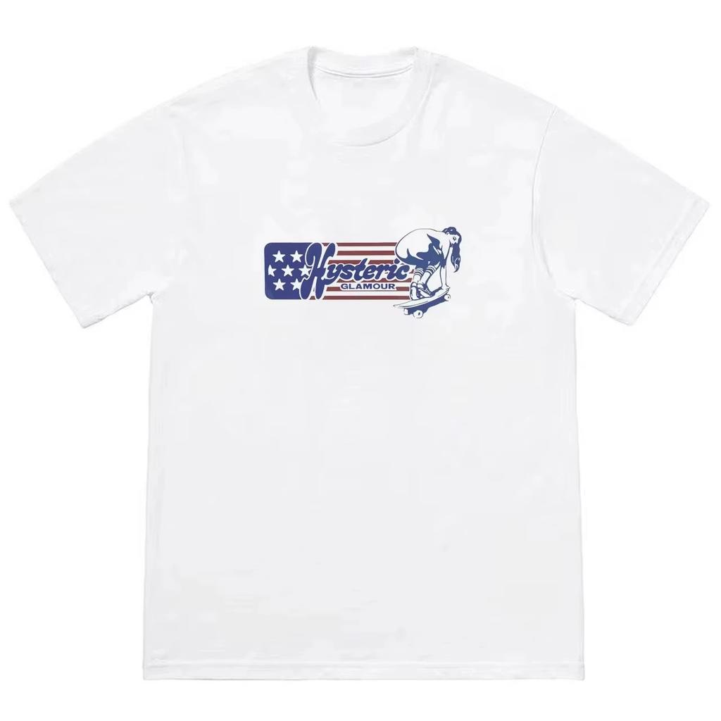2025 Hysteric Glamour T-shirt American Retro Tee Street Culture Tide Brand T-shirt Niche High Quality Trend Short Sleeve