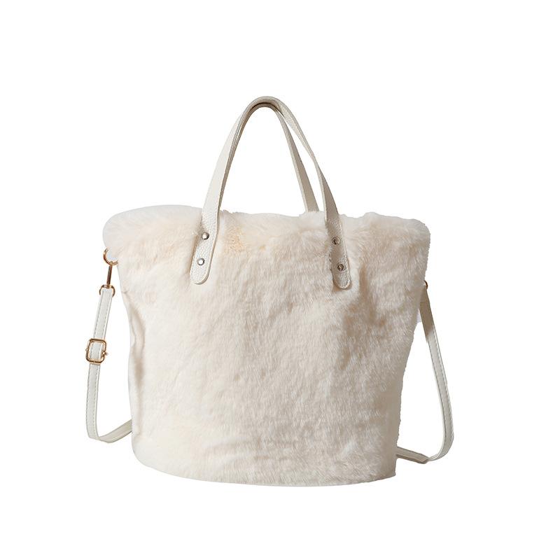 Bag Autumn and Winter New Simple Plush Large-capacity Women's Bucket Handbag Women's Shoulder Messenger Bag