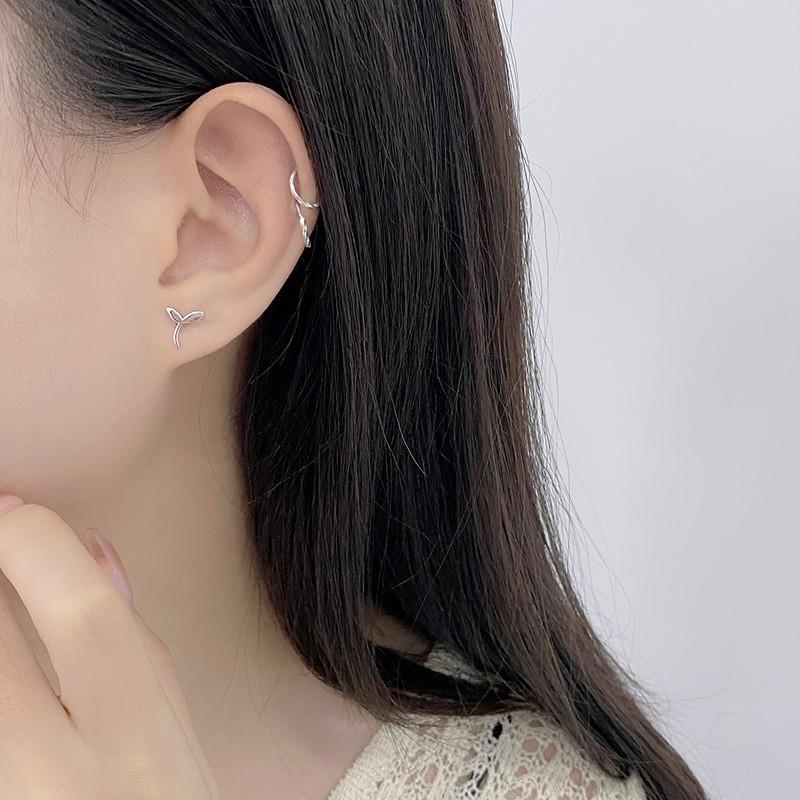 Small Mini Cute Grass Sprouted Earrings Light Luxury Niche Daily Simple Versatile Earrings