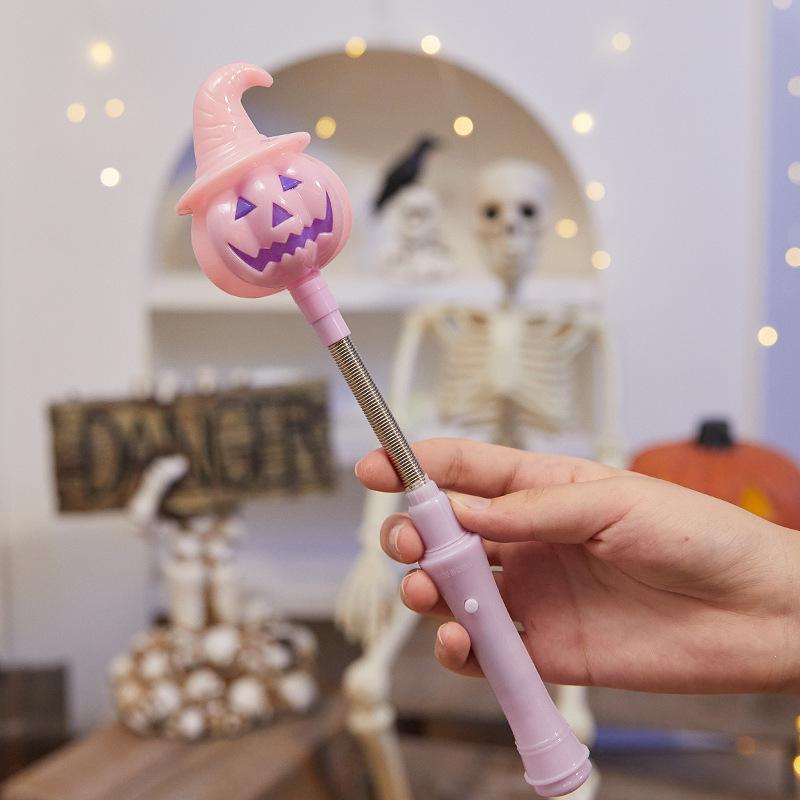 Halloween Glow Stick LED Flashing Light Pumpkin Skeleton Head Decor Party Supplies for Halloween Decoration Festival Gift