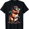 Cool Capybara Playing Video Games Funny Gamer T Shirt