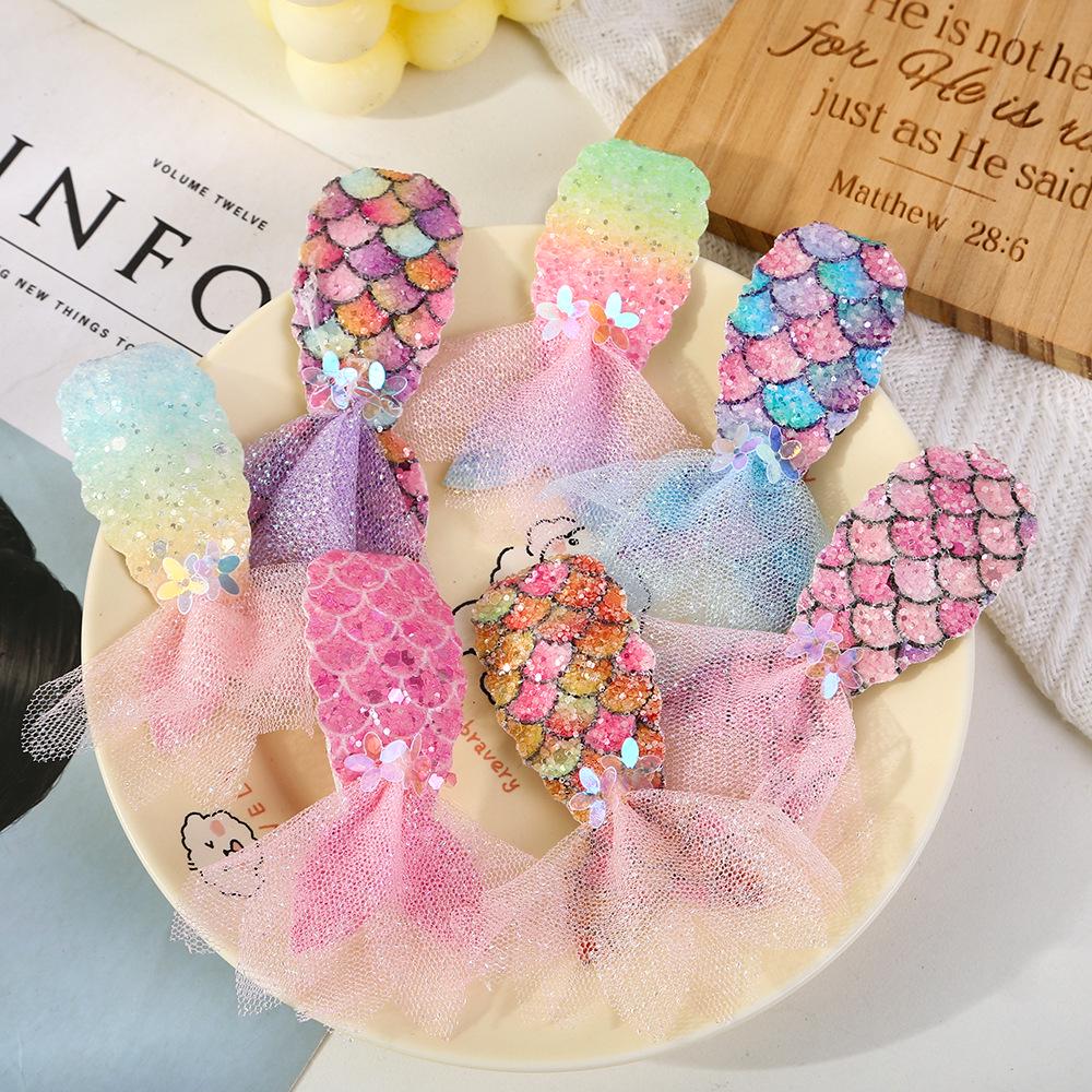 Mermaid Sequin Hairpin Clip for Girls - Cute Princess Bangs Headdress