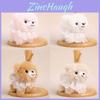 Fluffy Pomeranian Dog Plush Keychain With Flower Dress For Girls And Kids