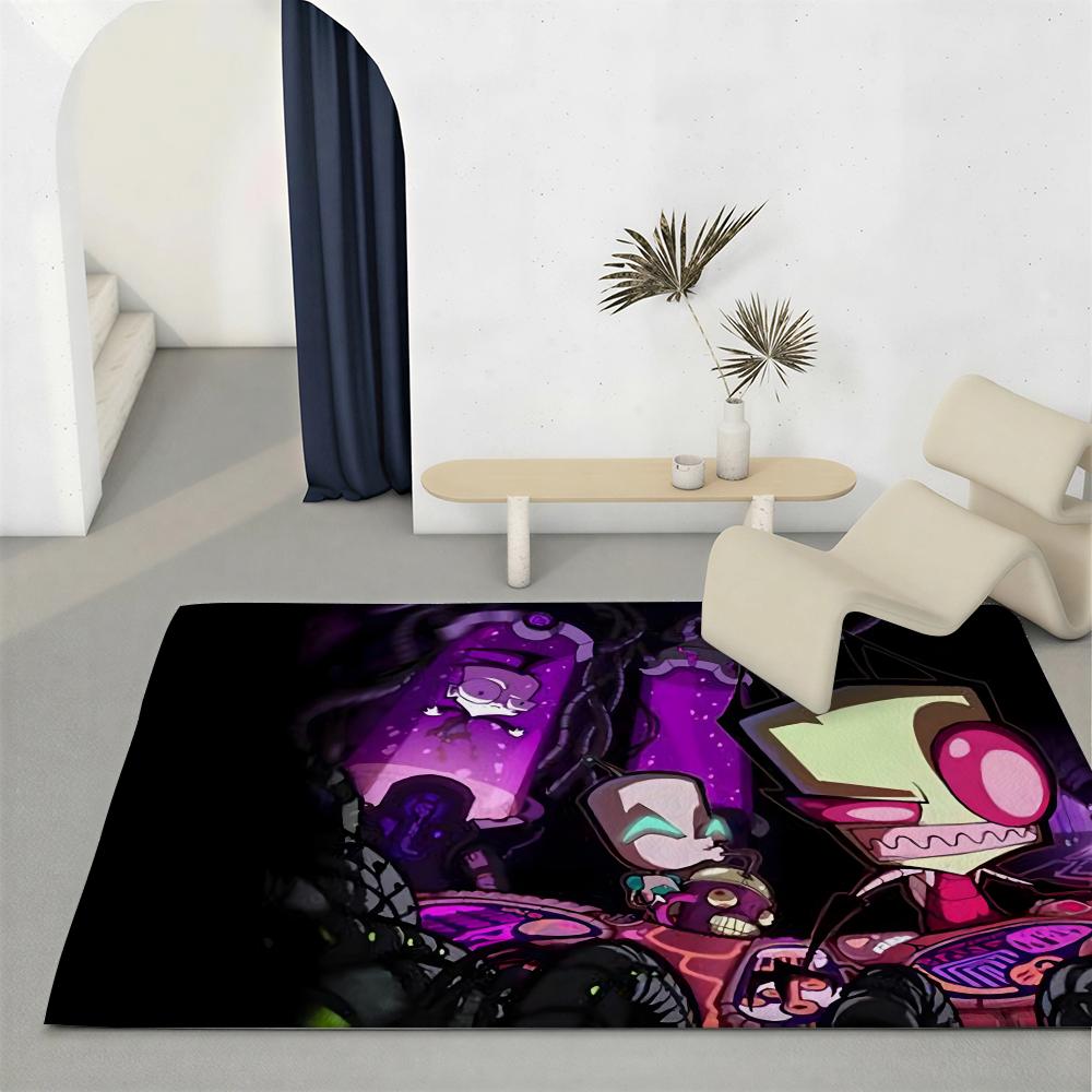 Cult Cartoon I-Invader ZimS Floor Mat Eco-Friendly Flannel Doormat Non-Slip Odorless Soft Short Plush Indoor Floor Rug