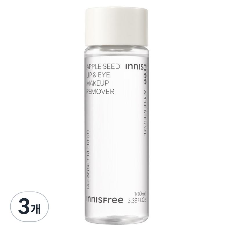 Innisfree Apple Seed Lip & Eye Makeup Remover, 100ml, 3 pcs