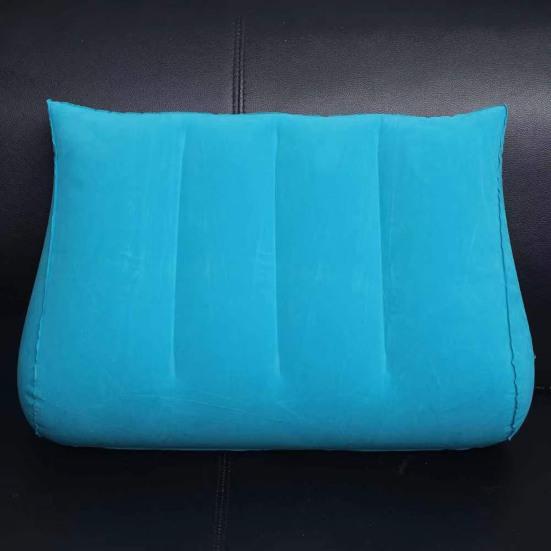 Multi-functional Inflatable Pillow Leak-proof Thicken Inflatable Lumbar Support Wedge Pillow Portable Travel Flocked Triangular Sleeping Cushion