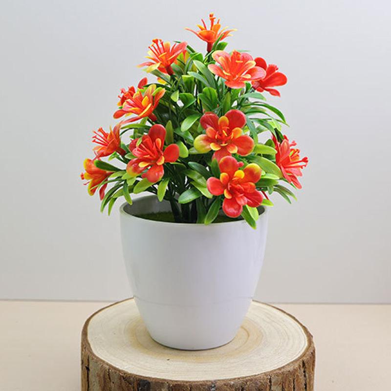 1 Stück Künstlicher Fünfblatt-Pflaumenbaum Kleine Topfpflanze - Innen/Außen Pflegeleicht Kunstblume Grünzeug für Heimdeko