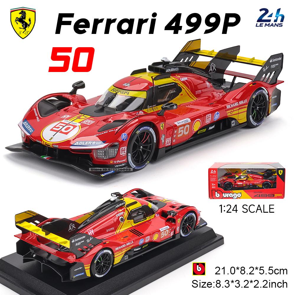 Bburago 1:24 2024 Ferrari 499P LMH FORMULA RACING 250GTO FXXK 458 Alloy Luxury Vehicle Diecast Cars Model Toy Collection Gift