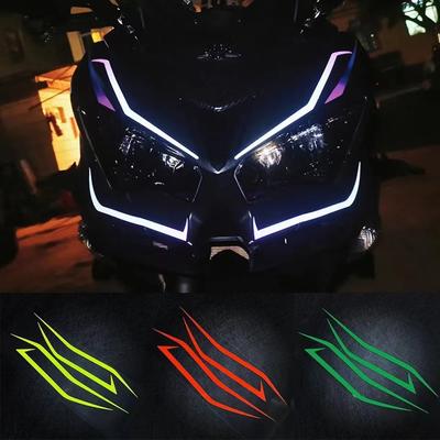 4 STÜCKE Motorrad Verkleidung Aufkleber Dekoration Reflektierende Coole Front Pull Scheinwerfer Decals für Kawasaki Ninja NINJA400 H2 H2SX