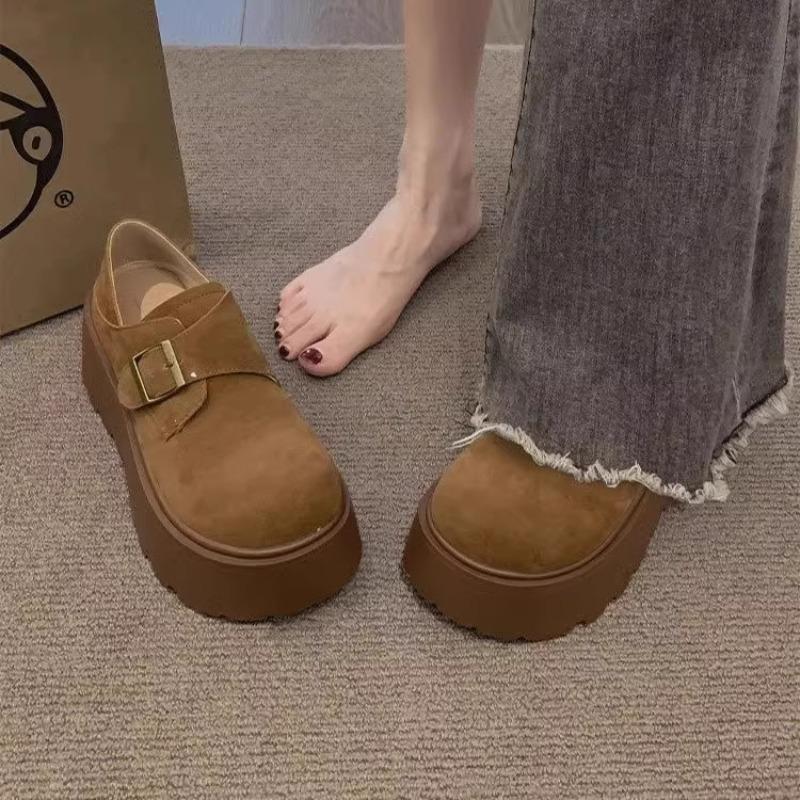 Thick-soled heightening women's spring new fashionable versatile retro small single shoes