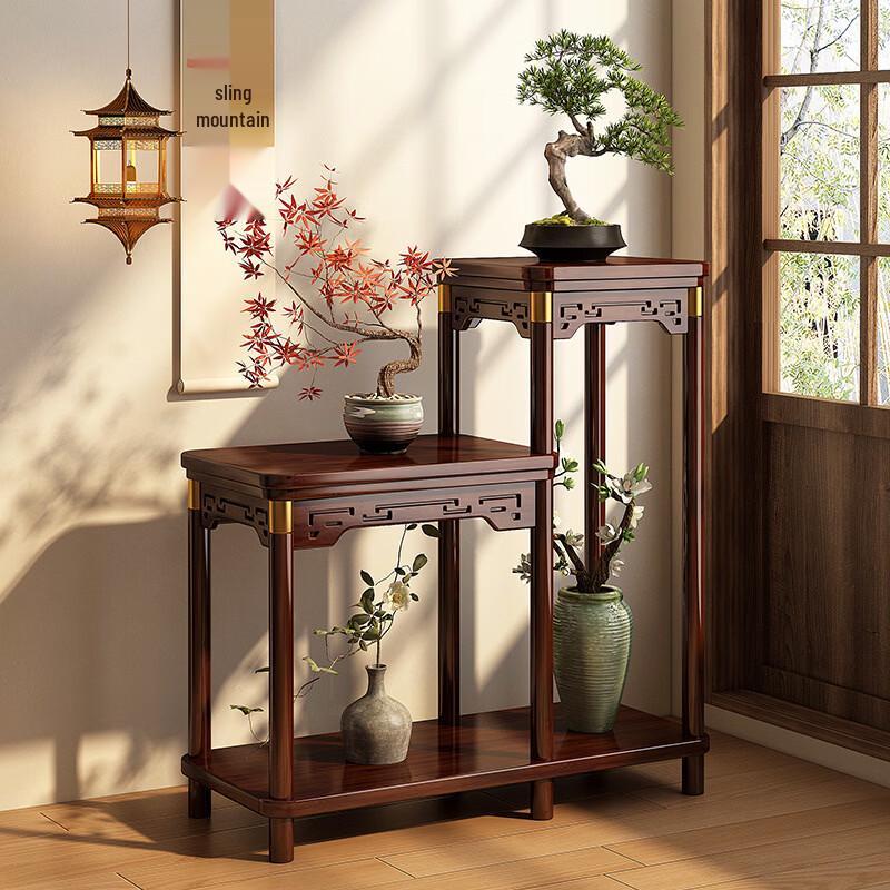 New Chinese Style Solid Wood Flower Stand