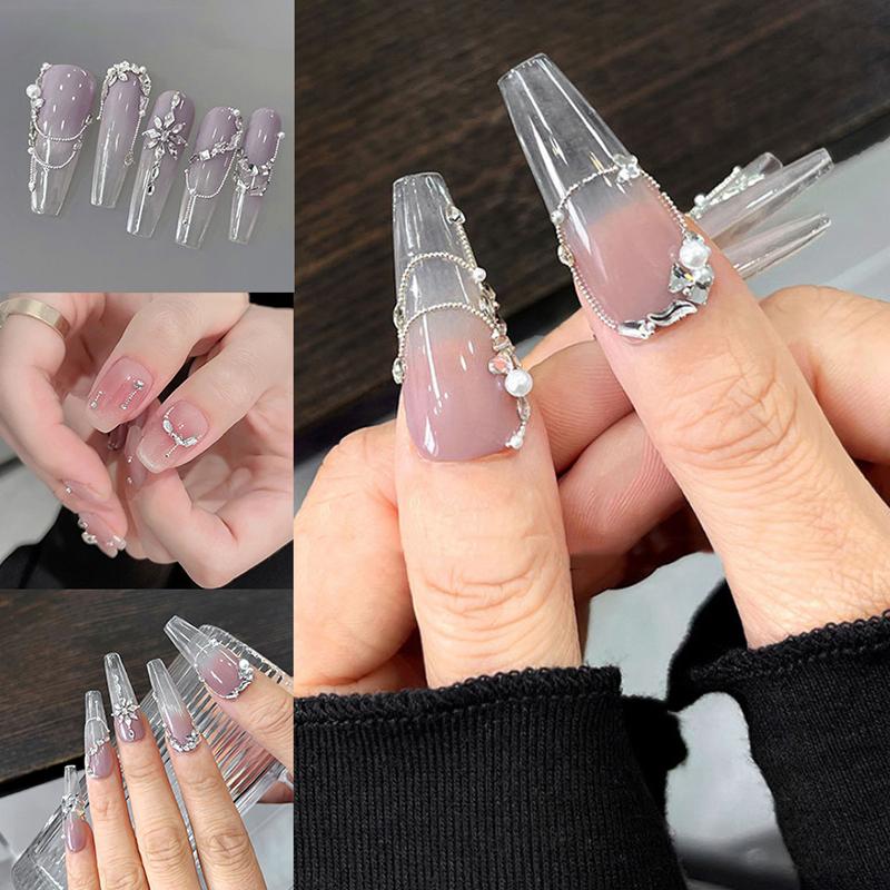 50Pcs 3D Mini Flat Back Oval/Rhombus Multiple Style Nail Art Rhinestones Clear Sparkling Diamond Nail Charms Nail Art Gemstones