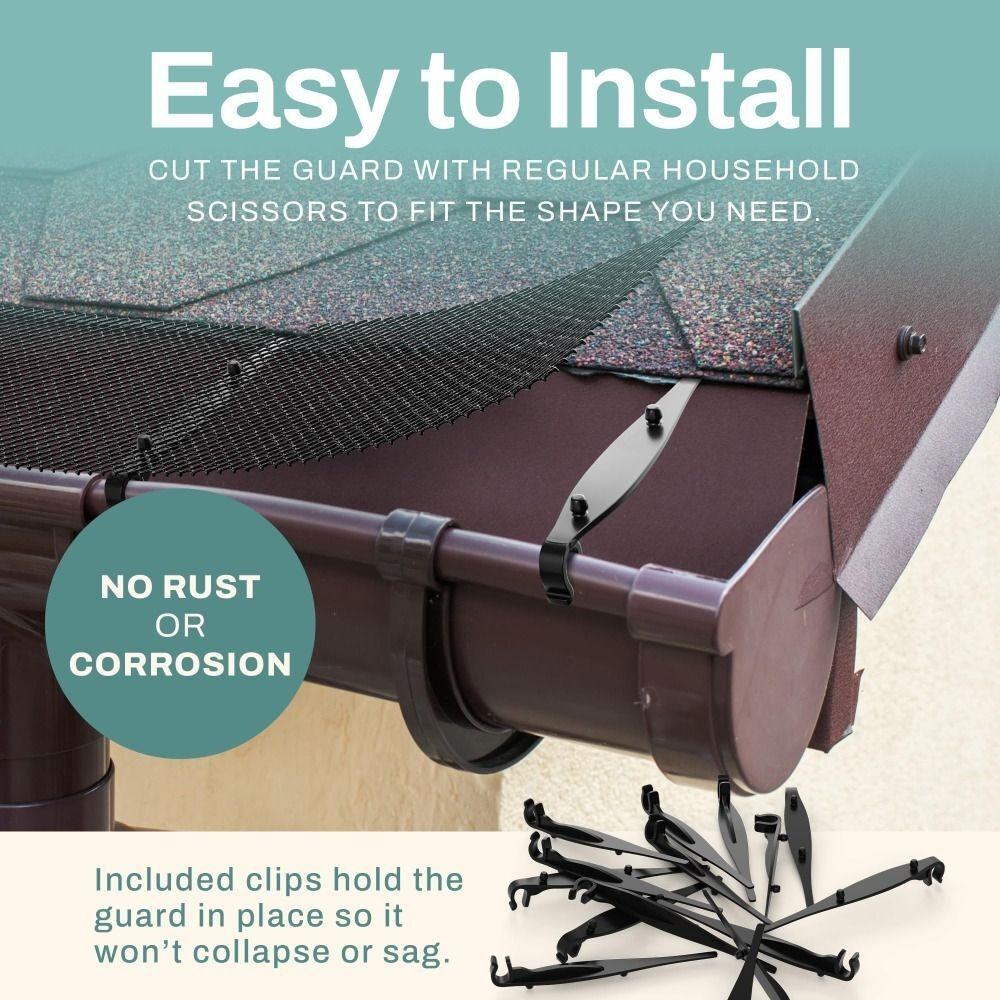 Síť proti padání Okapová ochrana proti listí 15 cm×6 m Okapová mřížka Od listí, větviček, větví