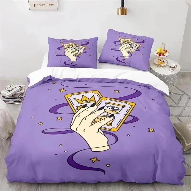 

Boho Sun And Moon Mysterious Astrology Fortune-Telling Tarot Cards Comfortable Duvet Quilt Cover Pillowcase Bedding Set Children EU Single(135*200cm)3pcs