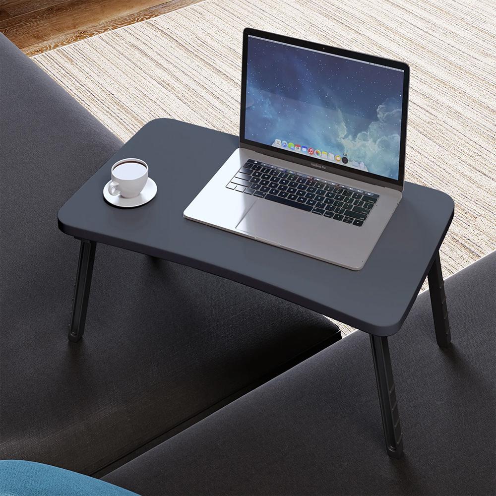 Foldable Laptop Sofa and Bed Table 59x35x24 Cm – Portable Lap Desk & Monitor Riser, Wooden Top, No Assembly
