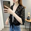 Hollow Out Chiffon Cardigan Sunscreen Jacket for Summer Paired with Lace Thin Outerwear Women's Shawl