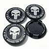 4pcs Skull Logo Emblem Badge Car Wheel Center Caps 69MM Clips 56MM Wheels Hub Dust Cap Rim Hubcaps Cover Replace Car Accessories