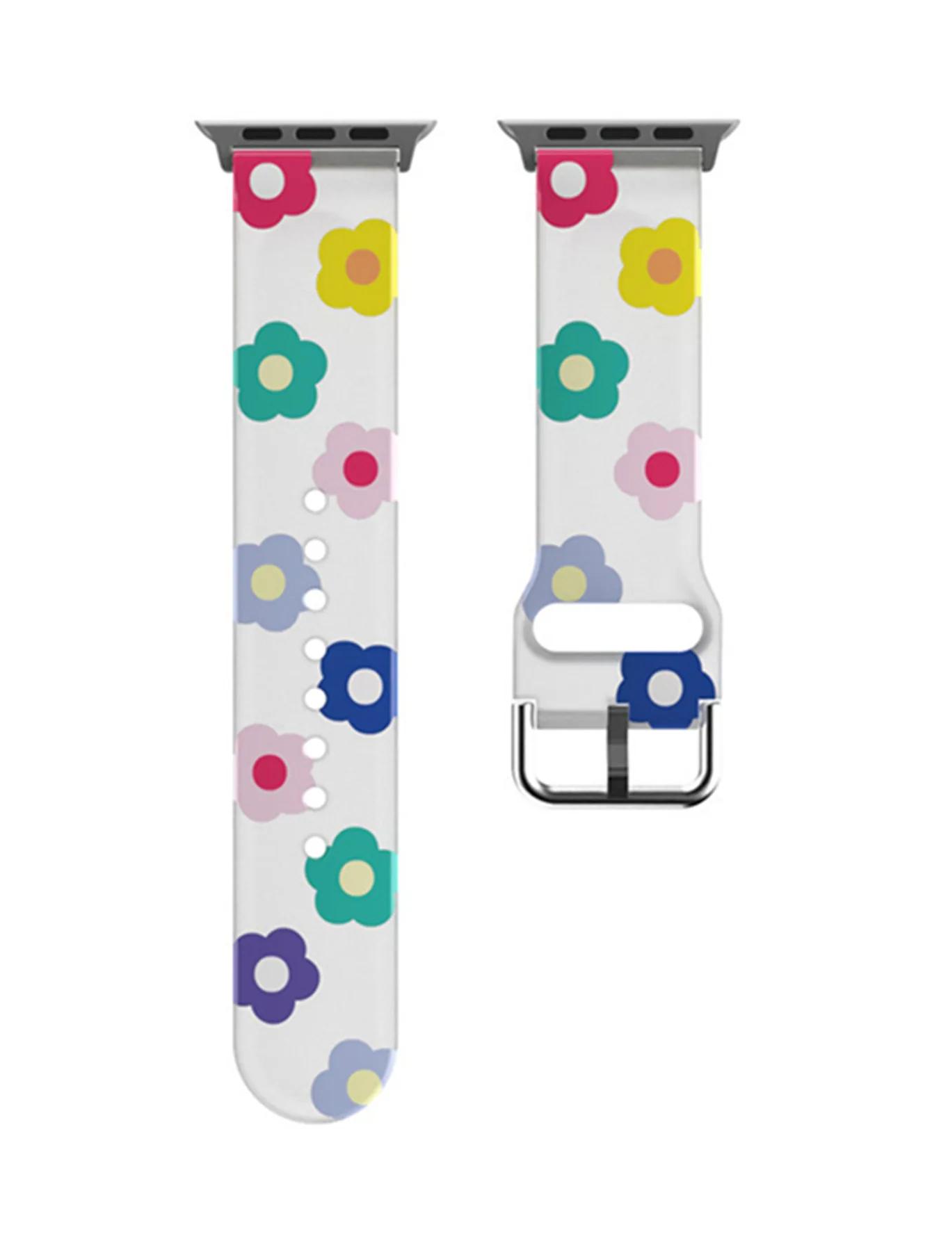 

Новый Цветочный прозрачный силиконовый ремешок-петля Для ремешка Apple Watch женский 10/9/7/ 38мм 40мм 41мм 42мм 44мм 45мм 46мм Ремешок 38mm40mm41mm 42mmS10