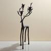Black Reindeer Statue Candle Holder Vintage Iron Art Candlestick Home Office Living Room Taper Candle Stand Table Centerpiece Ornament
