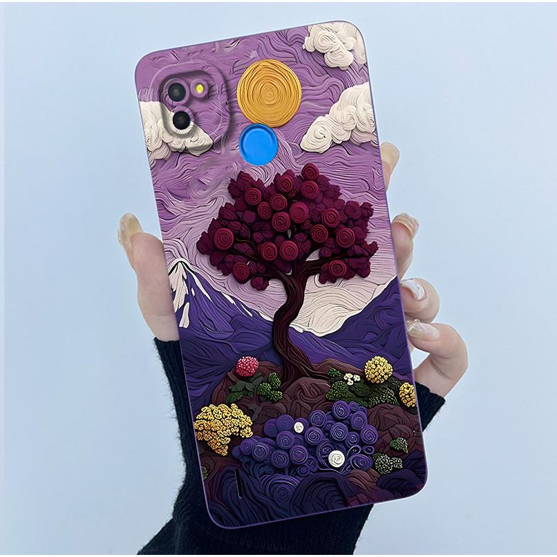 For Tecno Pop 4 Lte Case Liquid Silicone Fashion Simplicity Oil Painting Floral Back Cover For Techno Pop4 Air Phone Case BC1s