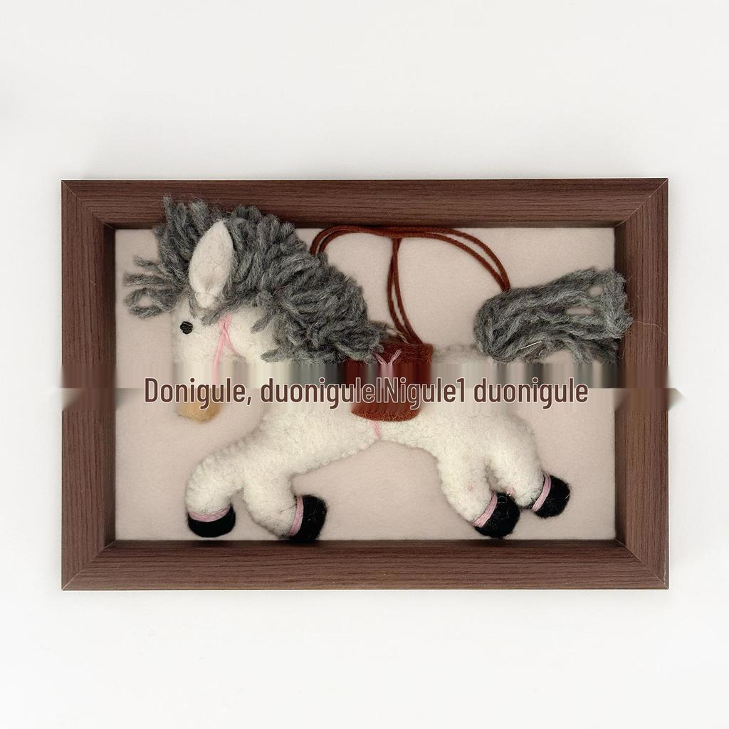 Nepal Handmade Wool Felt Lucky Pony Ornament Keychain Charm