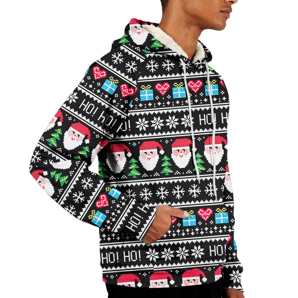 Pánská ležérní fleecová mikina s dlouhým rukávem a kapsami