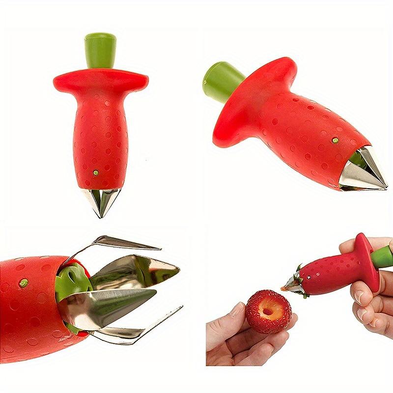 1 τμχ Strawberry Cherry Huller - Corers με λεπίδα από ανοξείδωτο ατσάλι για αποτελεσματική αφαίρεση του πυρήνα, συσκευές κουζίνας και αντικείμενα για εύκολη προετοιμασία φαγητού