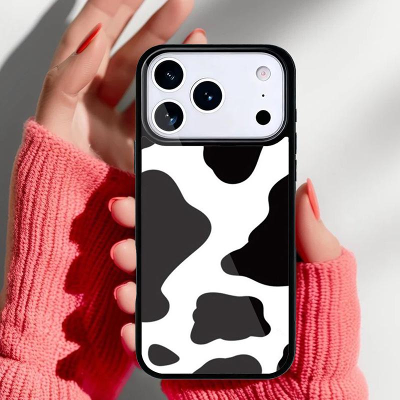 Spotted Cow Skin Print Slim Phone Case for iPhone 17 Air 16e 15 14 13 Pro Max Back Cover for 12 11 Pro Coque