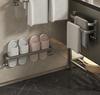 Gunmetal No-Drill Wall-Mounted Towel Rack for Bathroom Storage