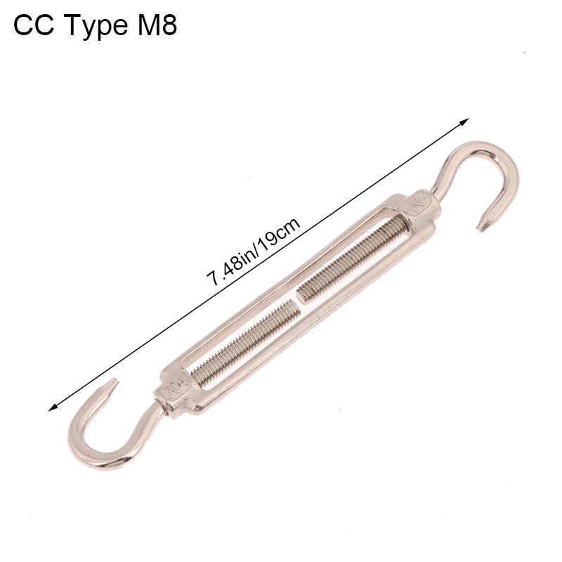 1Pc Oc/Oo/Cc Type M4 M5 M6 M8 Stainless Steel 304 Adjust Chain Rigging Hooks Eye Turnbuckle Wire Rope Tension Device