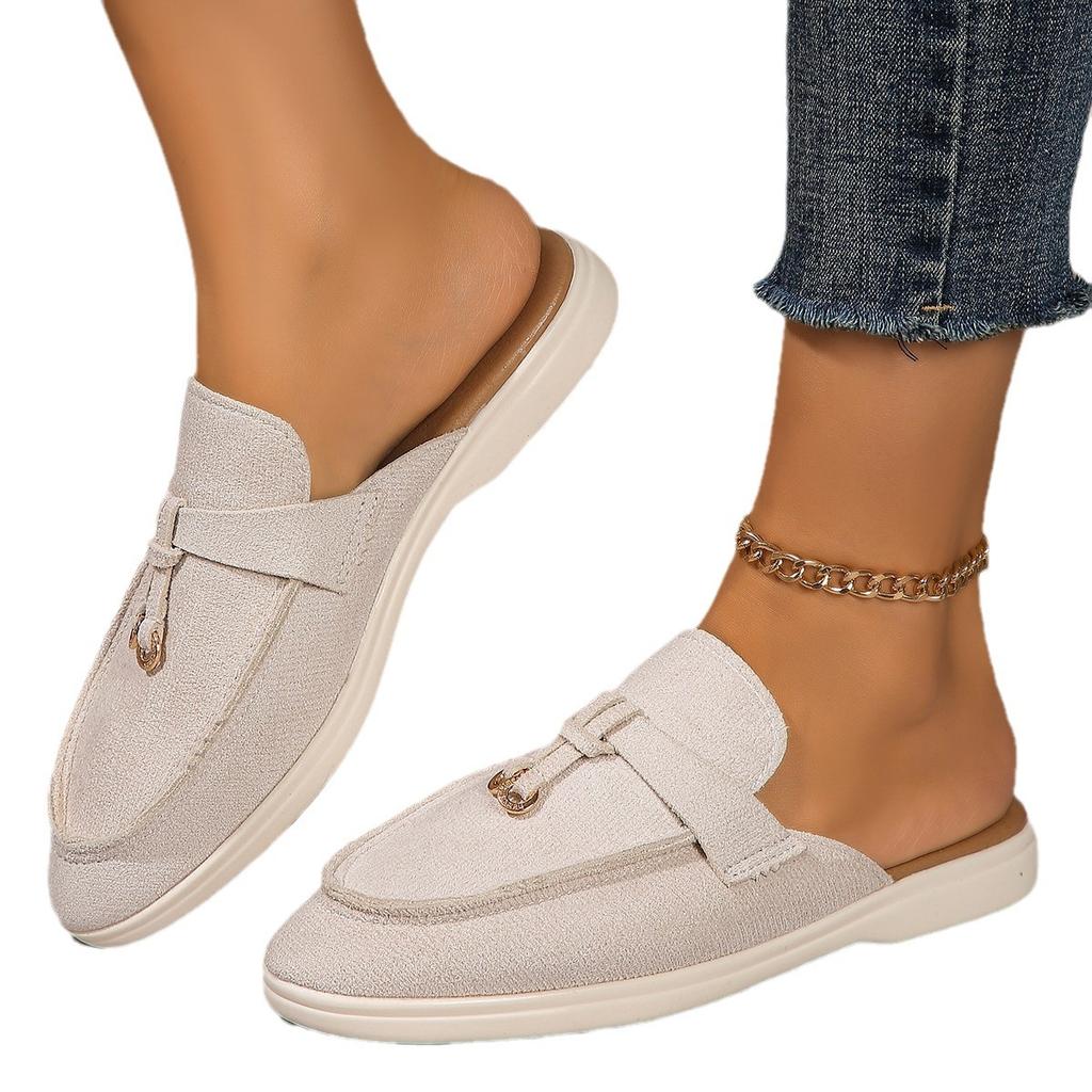 Four Season Ženy Mules Boty Měkké Ploché Pantofle Street Volný čas Skluzavky Neformální obuv Outdoor Plážové pantofle Nazouváky mokasíny