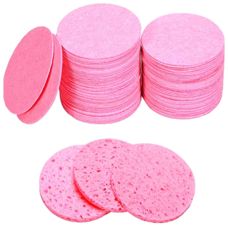 30Count Compressed Facials Sponges,Face Sponges,Cleansing Pads,Cosmetic Spa Sponges for Facials Cleansing,Exfoliatings розовый