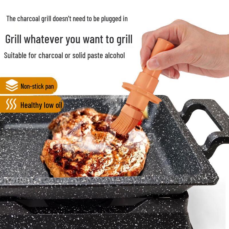 Korean Japanese Style Alcohol Heated Non-stick Fish Grill Pan