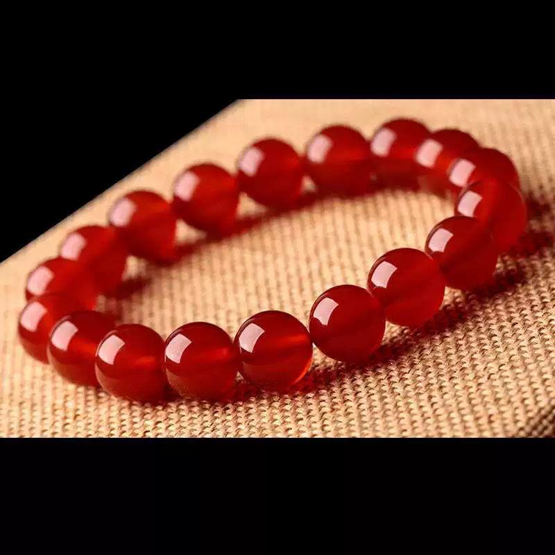 Red Agate Zodiac Charm Bracelet - Auspicious Chinese Single Strand for Women's Jewelry Gift