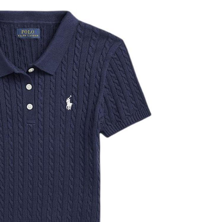 Polo Ralph Lauren Polo Shirt Ss24 Logo Small Pony Embroidered Button Short Sleeve Kids Tops Dark-Blue CWPOSWEG6820439-400