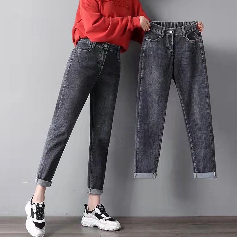 

Women s High Waist Elastic Loose Straight Jeans - Plus Size, Slimming, Versatile, Spring/Autumn High-End Dad Jeans Small
